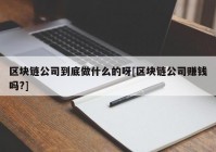 区块链公司到底做什么的呀[区块链公司赚钱吗?]