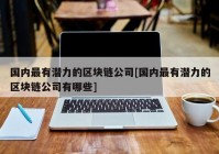 国内最有潜力的区块链公司[国内最有潜力的区块链公司有哪些]